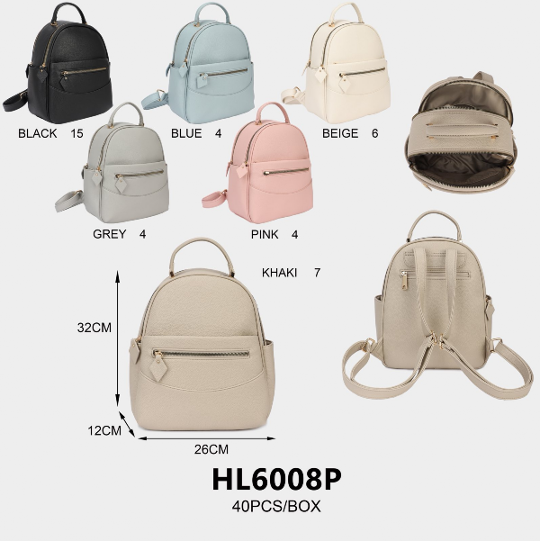 Plecak damskie Roz Standard Mix Kolor Paszka 6 szt